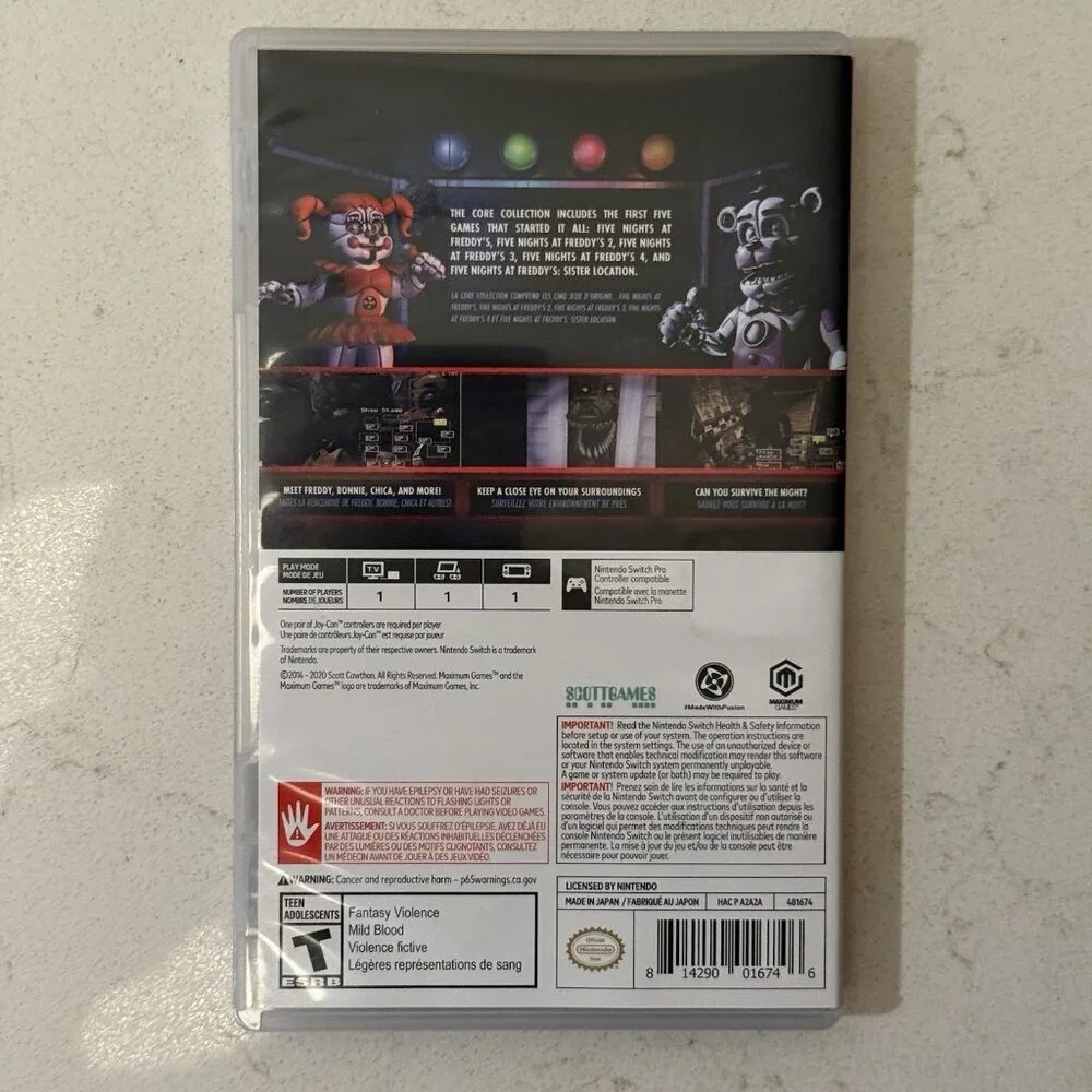 Authentic Case ONLY Nintendo Switch Five Night At Freddy’s Core Collection READ!